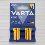 Батарейка лужна Varta Longlife alkaline LR3, AAA, 1,5V, 4шт/уп